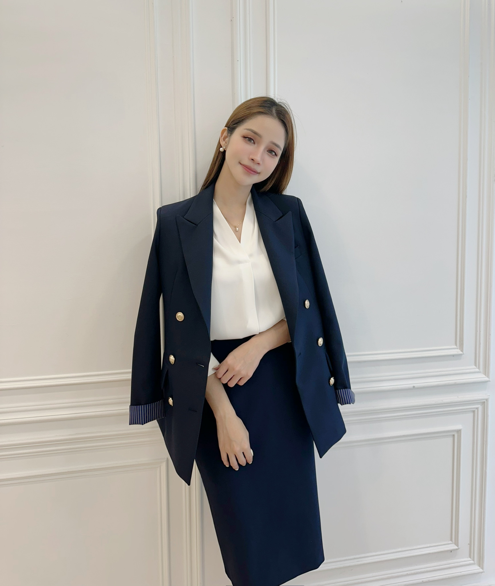 (經典必備!)秋冬10色窄裙-深藍