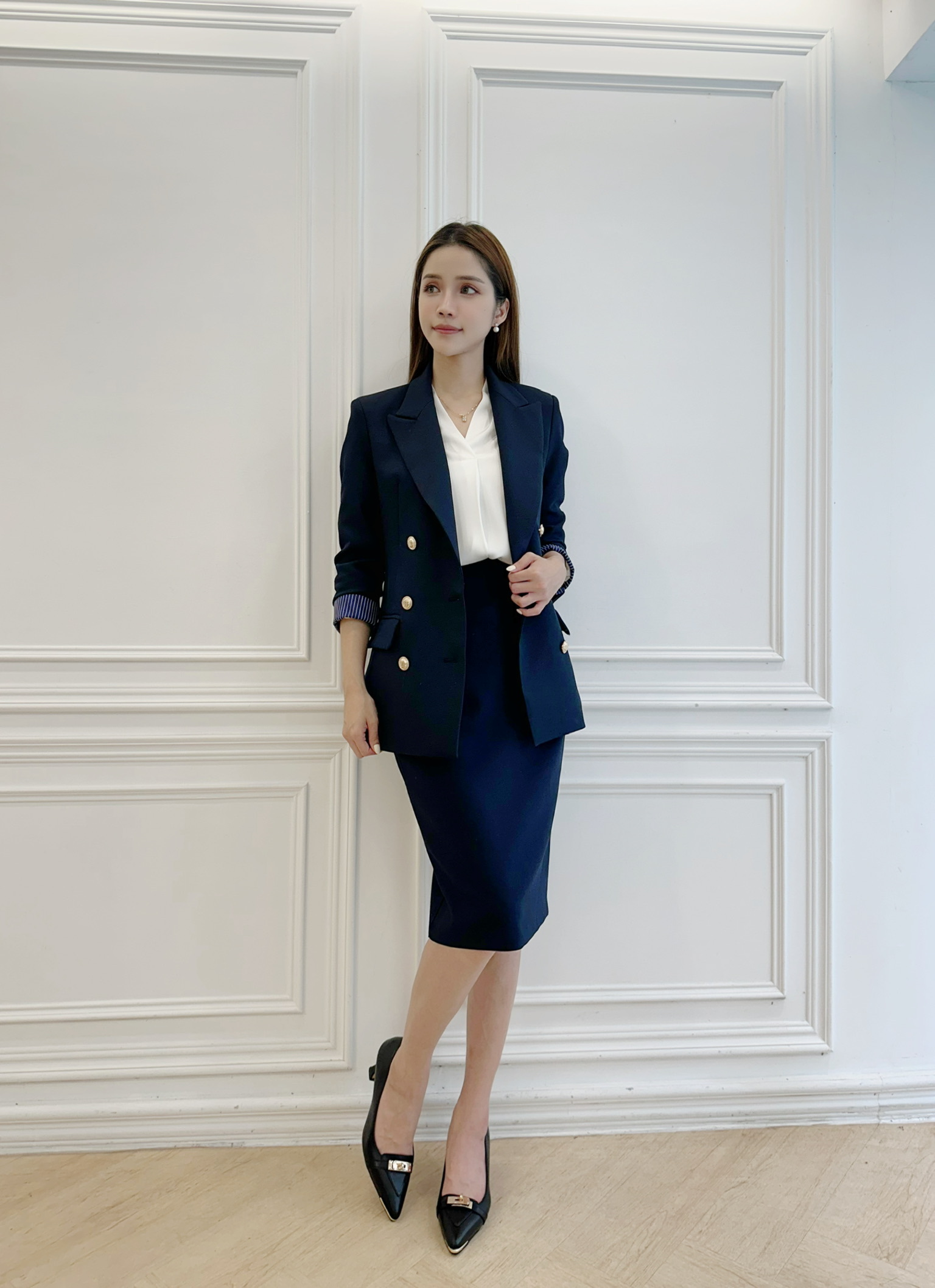 (經典必備!)秋冬10色窄裙-深藍