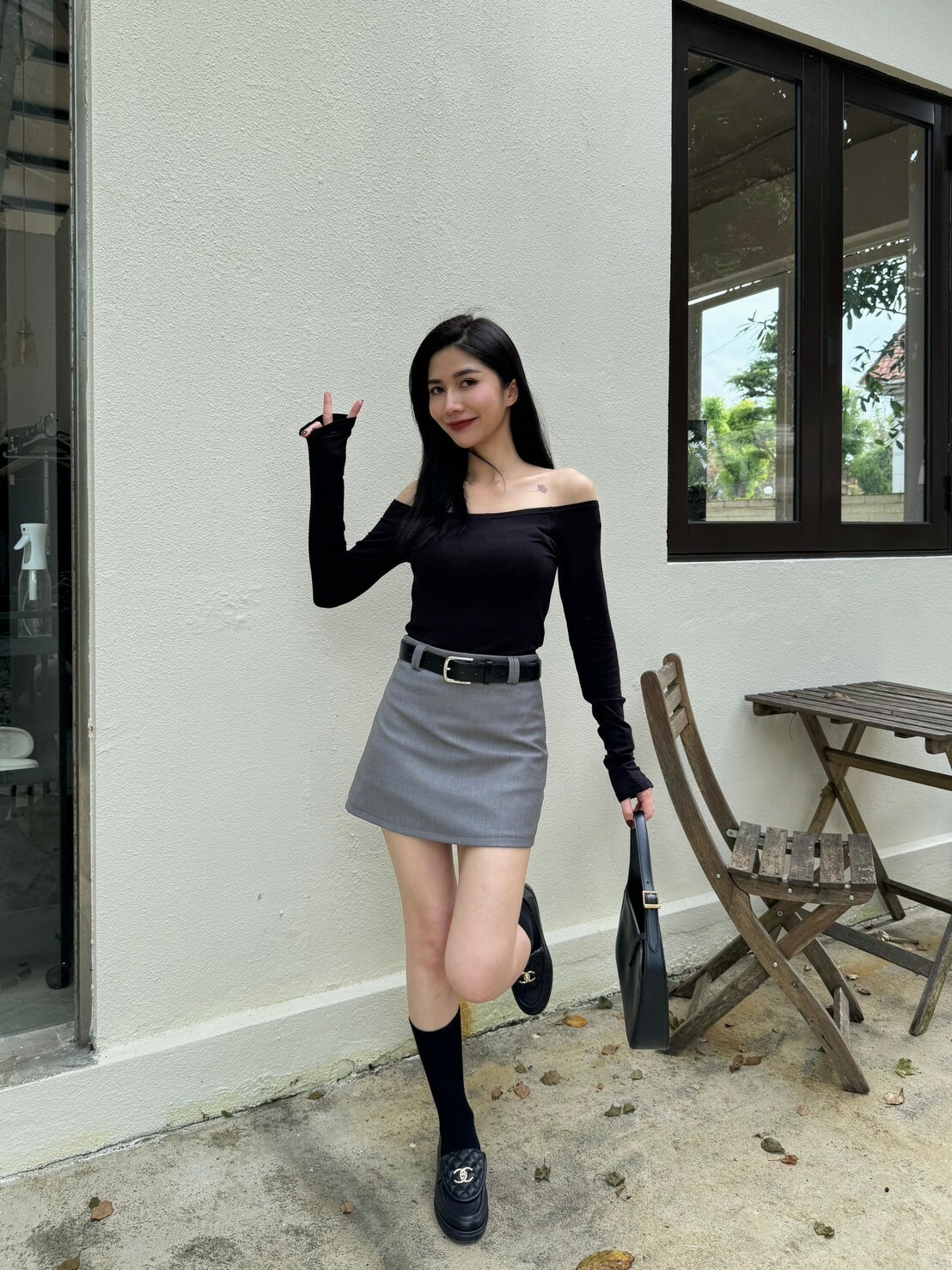 秋冬質感西裝褲裙(附皮帶)