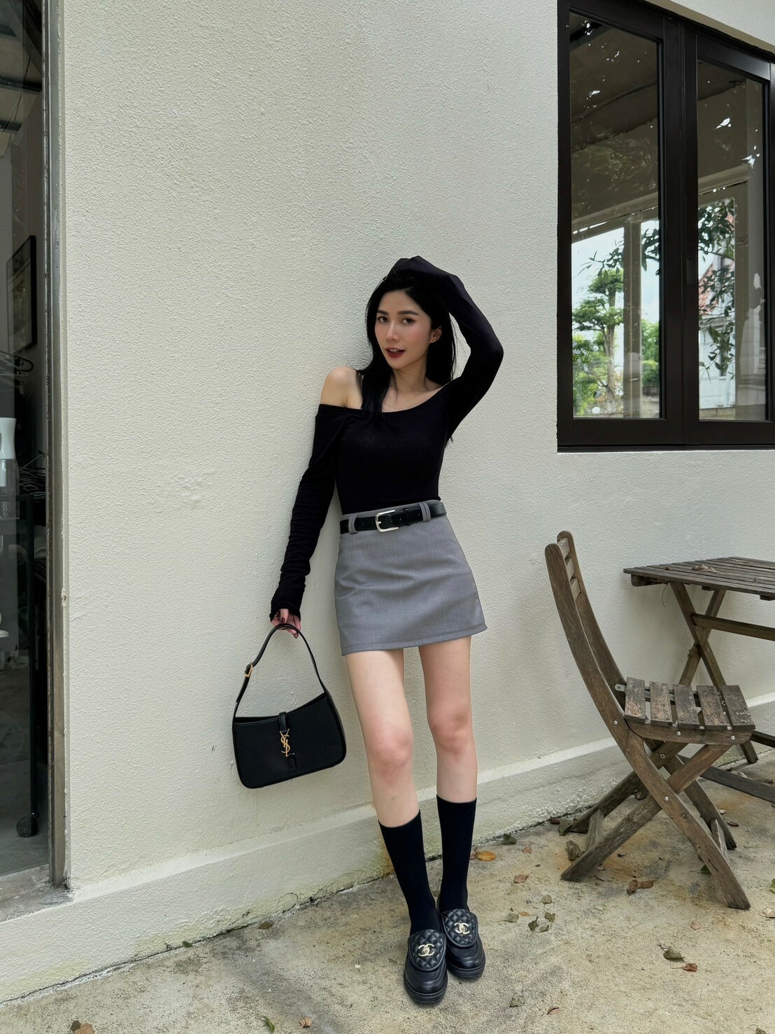 秋冬質感西裝褲裙(附皮帶)