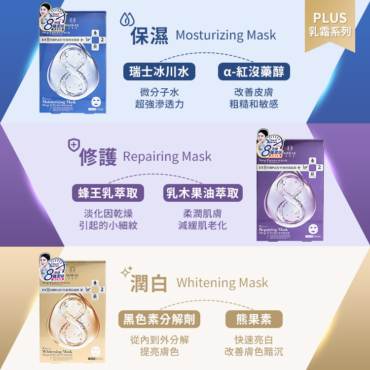 MIRAE 未來美 EX8分鐘面膜 盒裝 9款【BC007】