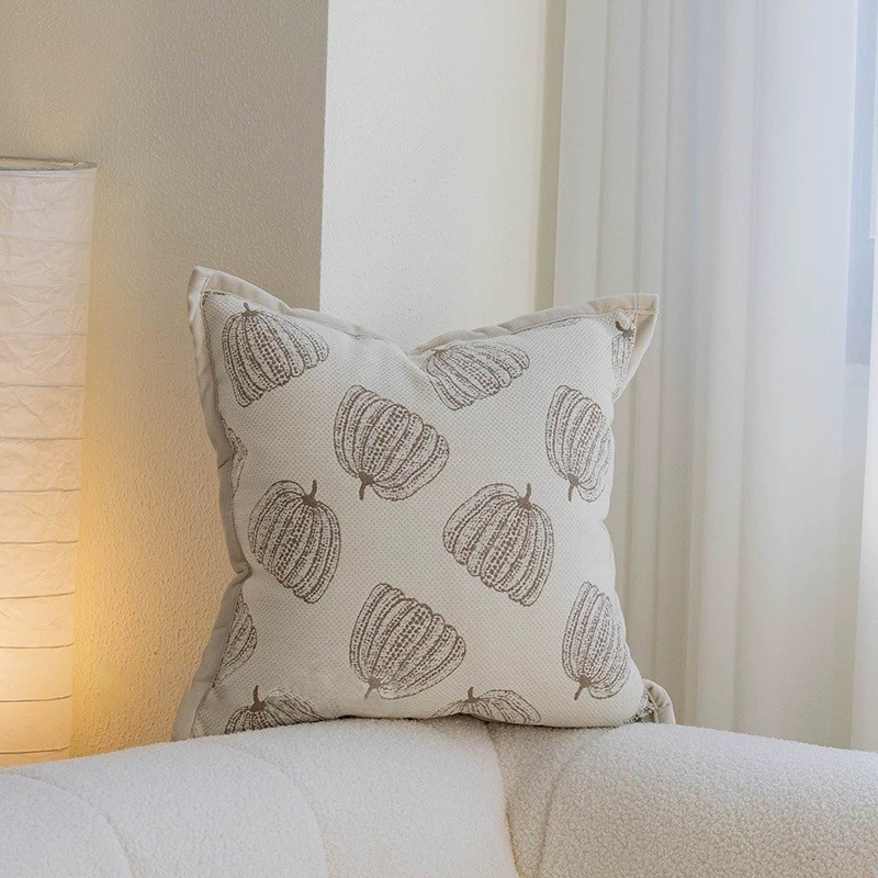 手繪感南瓜方形枕頭抱枕