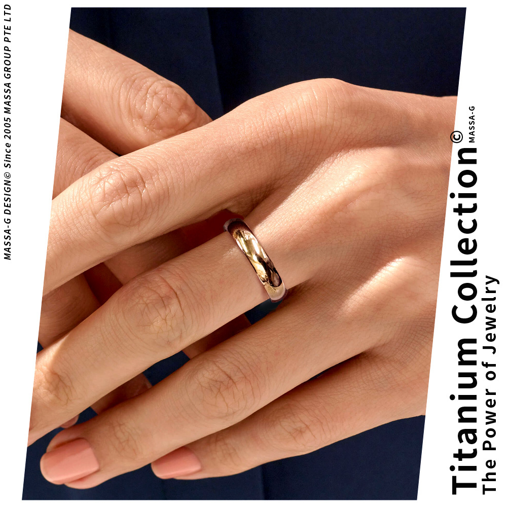 MASSA-G DECO系列【鈦金純愛】玫瑰金鈦金戒