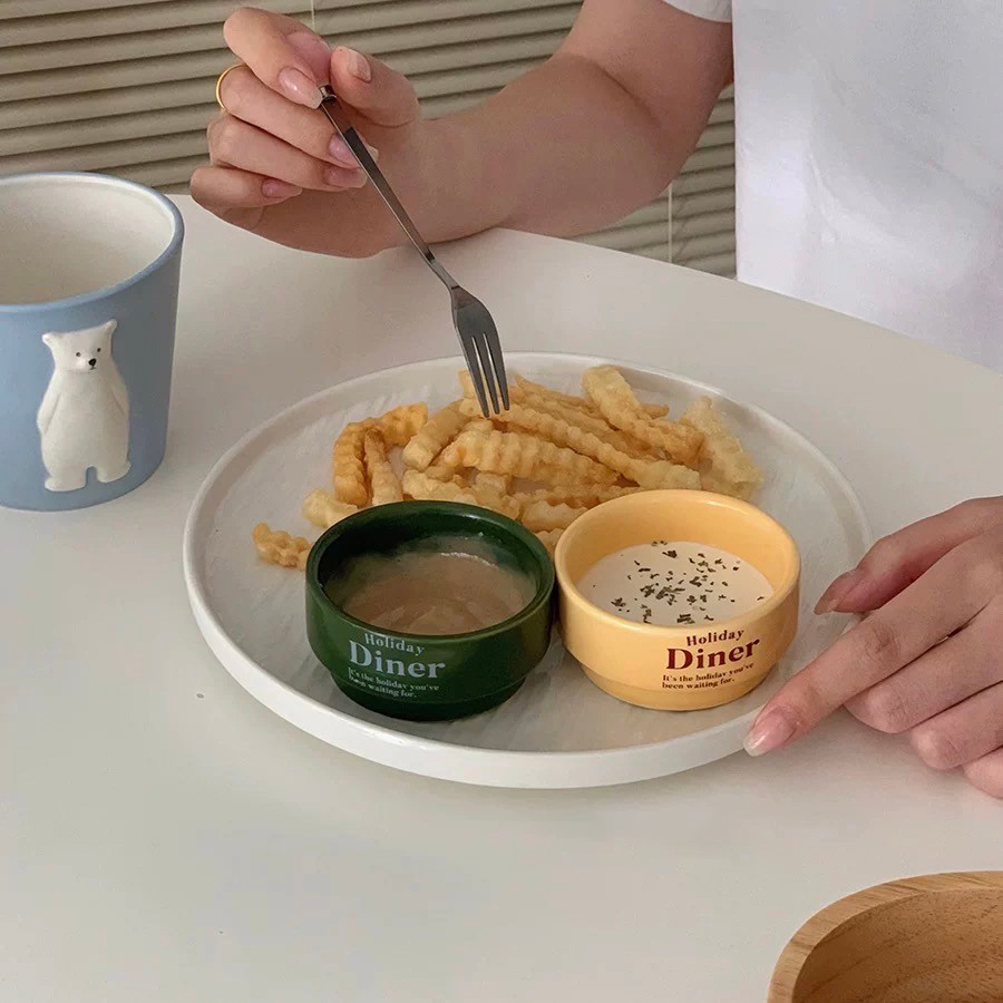 Dinner字母多色系擺件小碟子-單個 / 4色