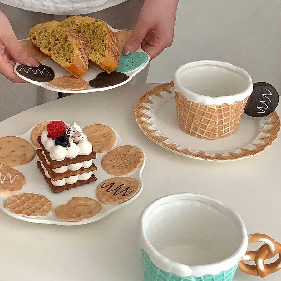 可愛餅乾色系點心圓盤/ 3色