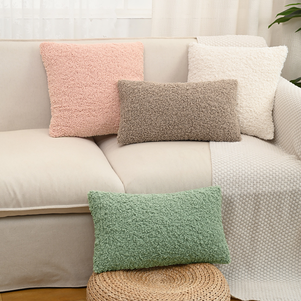 《4994》ins北歐簡約羊羔毛枕頭(枕套+枕芯)