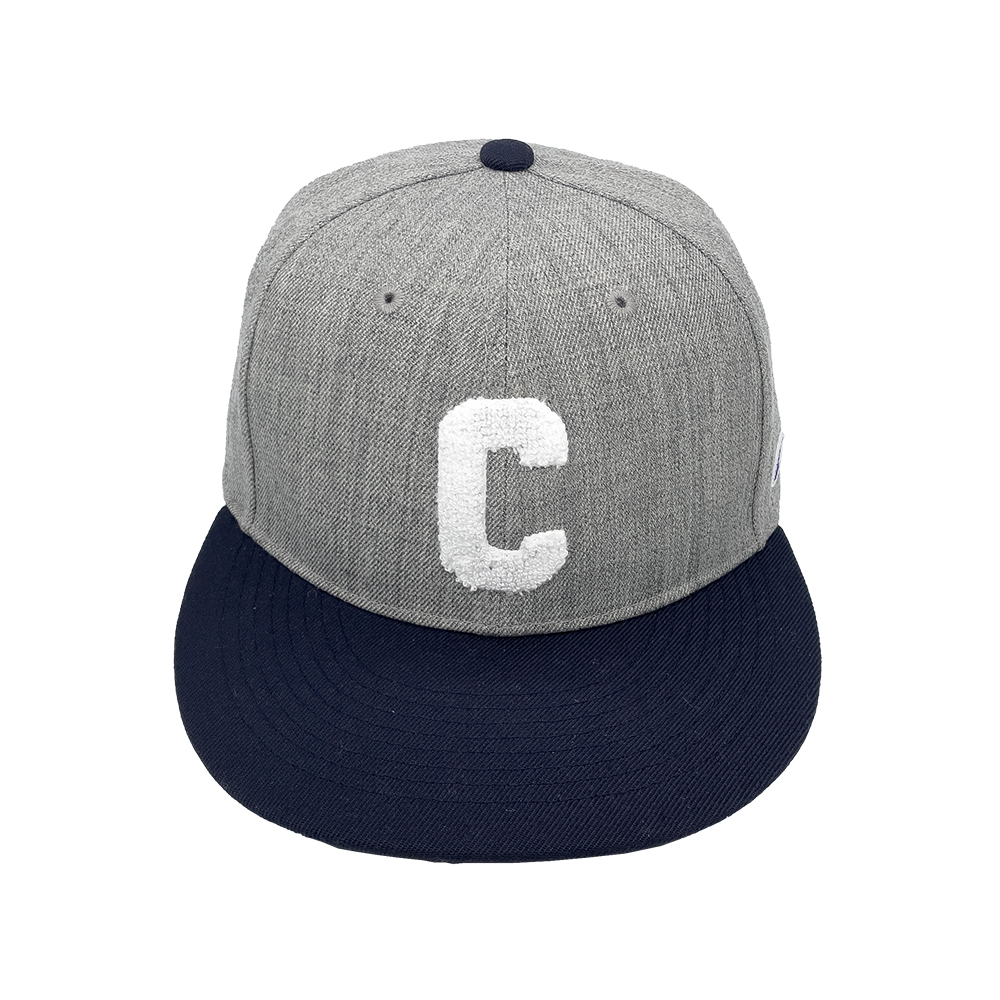 中性- 大C LOGO 毛巾繡板帽-灰/深藍色（381-0184-GRAYNAVY）