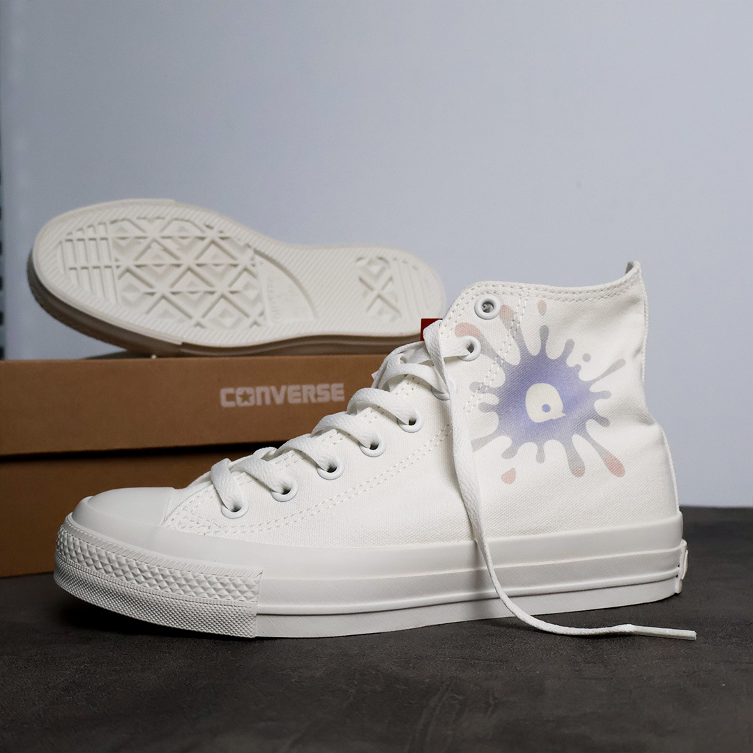White atelier BY CONVERSE X Splatoon3 ALL STAR HI 店鋪 訂製 限定款 渲染 鞋子