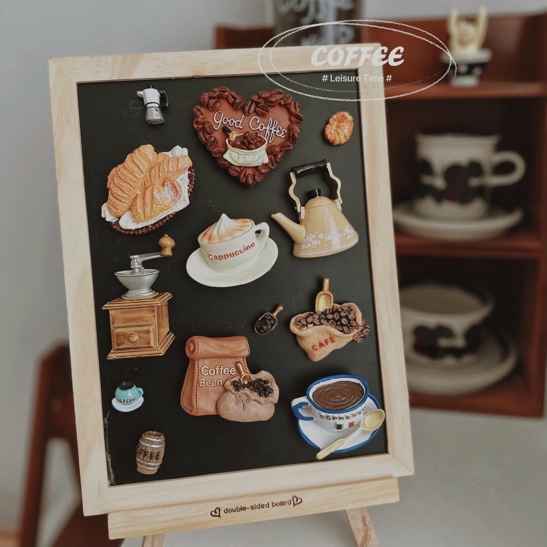 立體咖啡廳冰箱磁鐵組SET