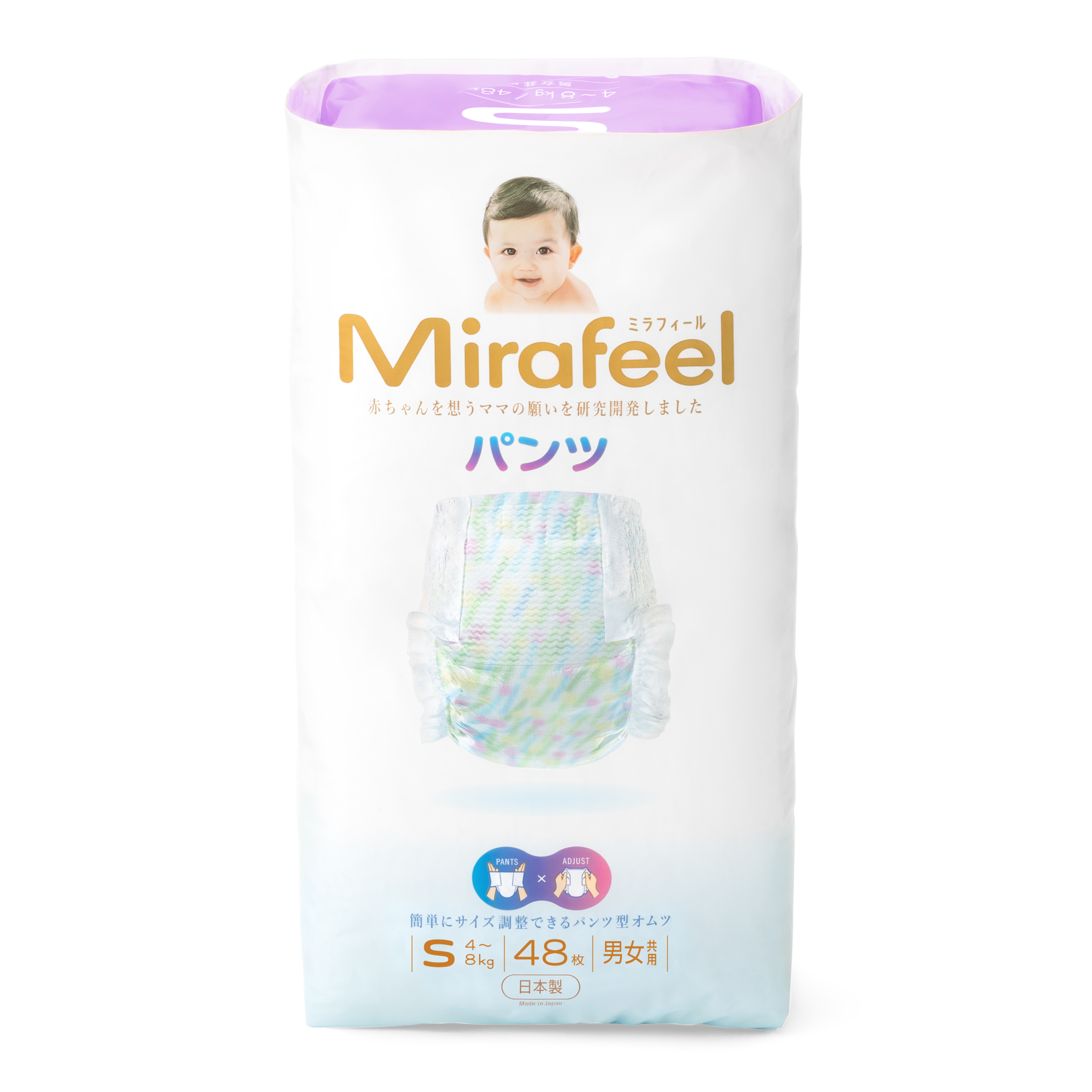 Mirafeel 日本製二合一紙尿褲細碼48片