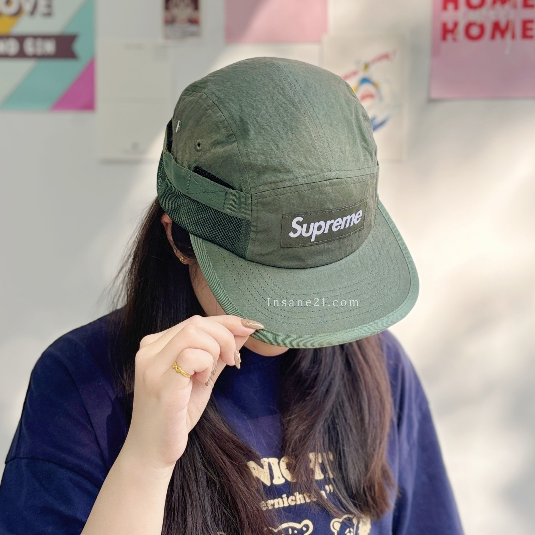 Supreme コーデュロイキャップ オリーブ