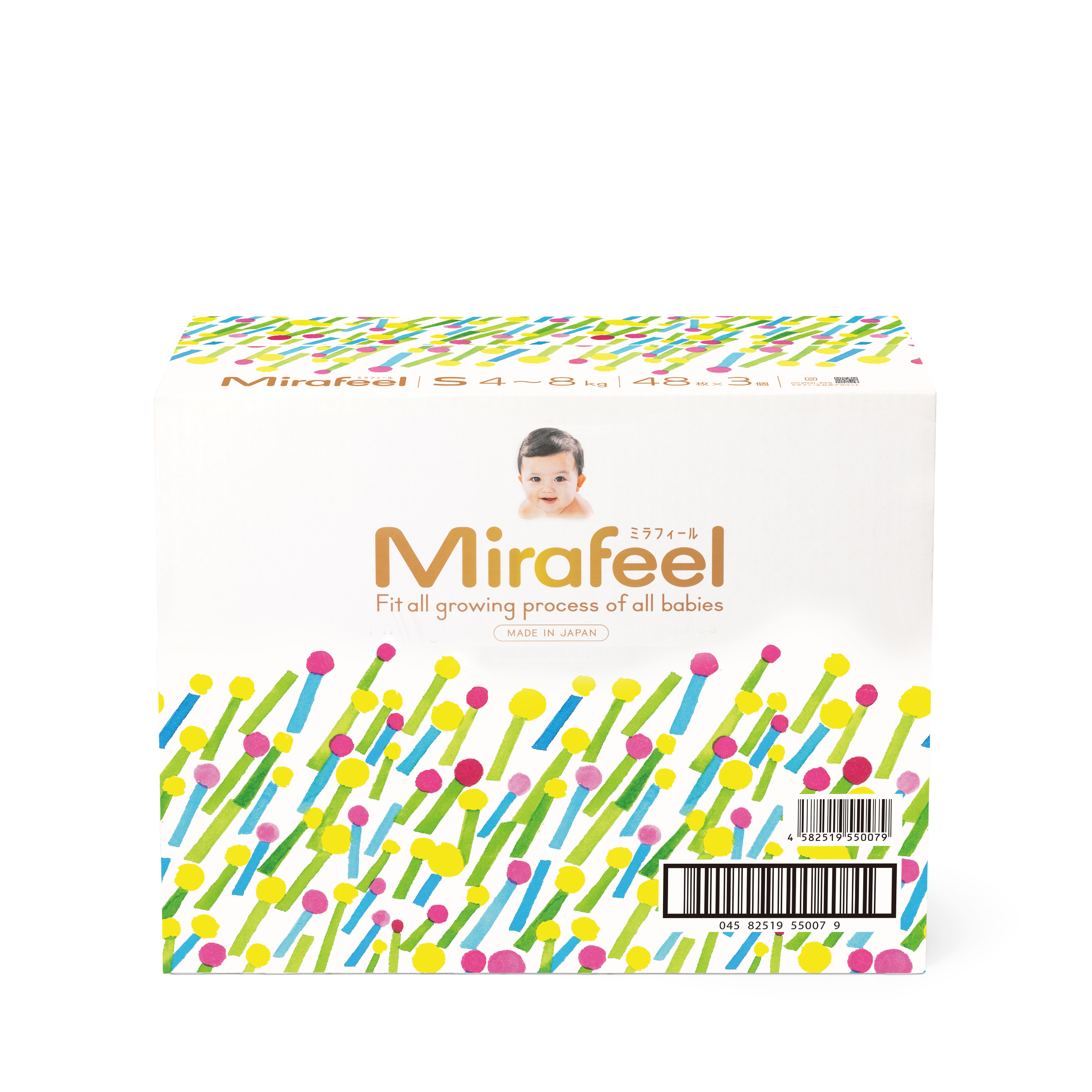 [原箱3包] Mirafeel 日本製二合一紙尿褲細碼48片