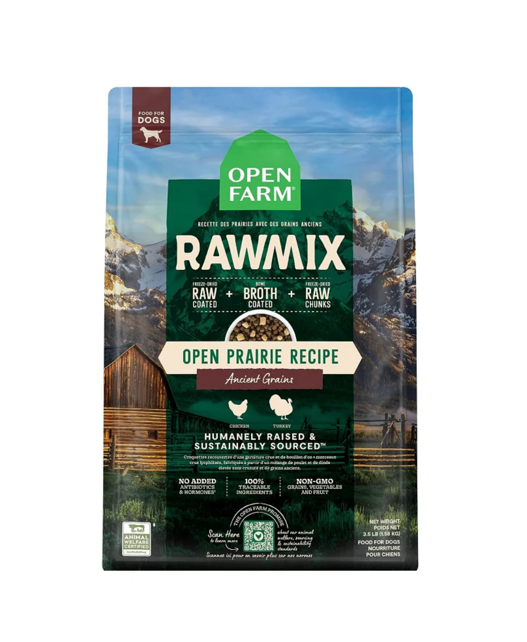 OPEN FARM RawMix 原始穀物 草原風味狗糧3.5lb