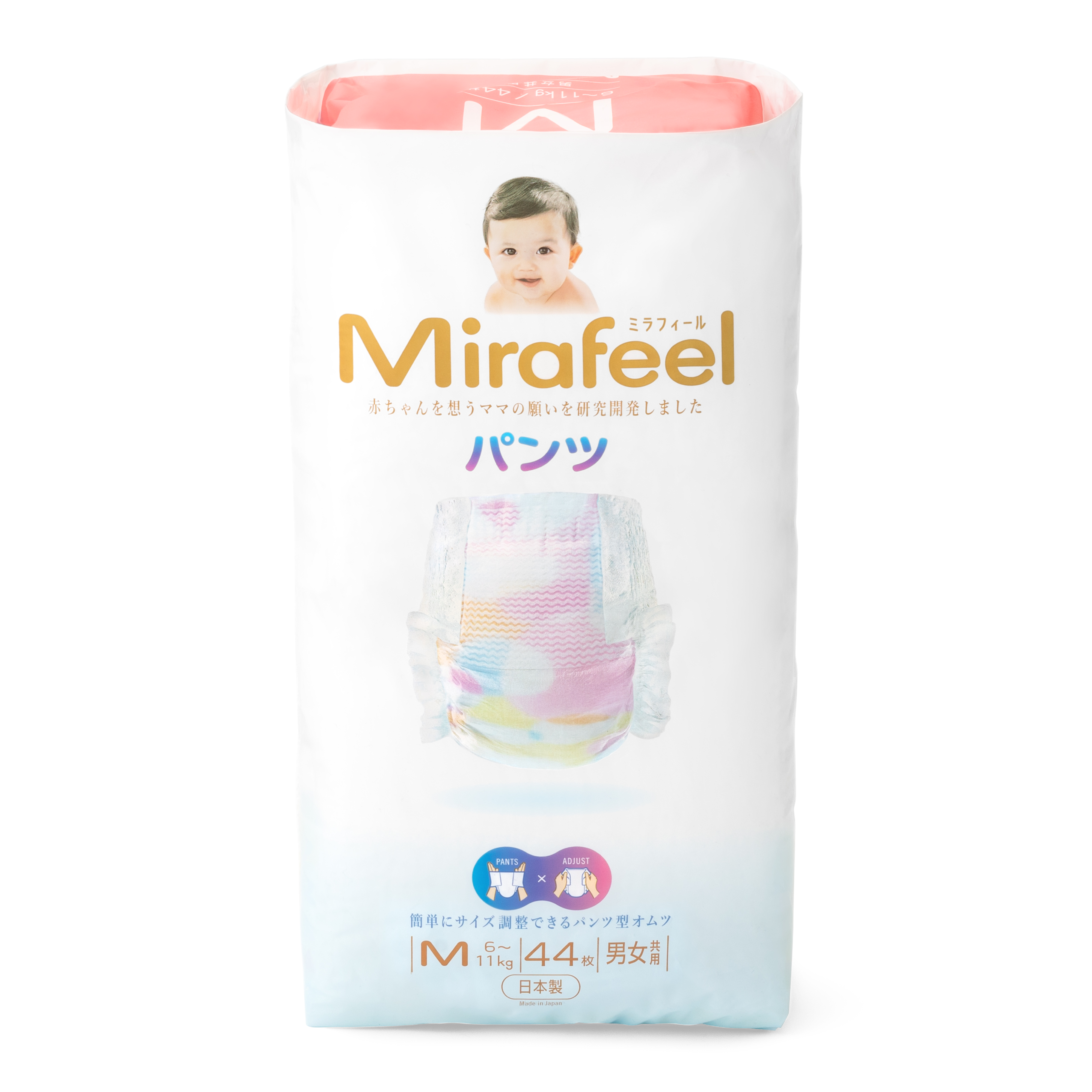 Mirafeel 日本製二合一紙尿褲中碼44片