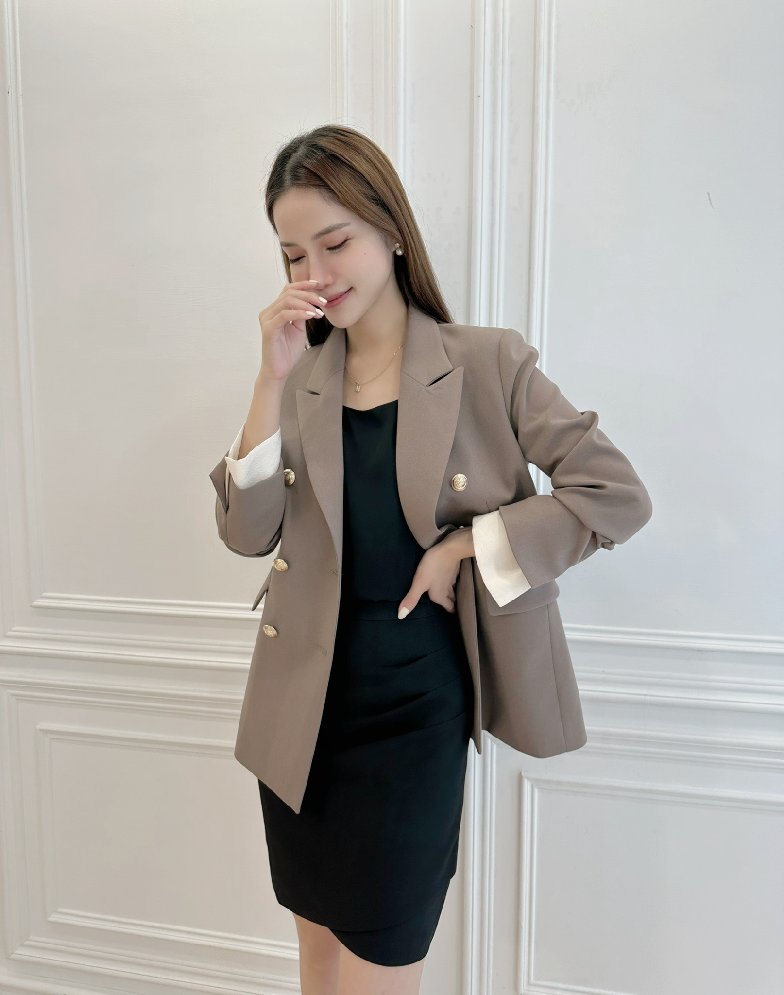 金釦雙層袖西裝外套