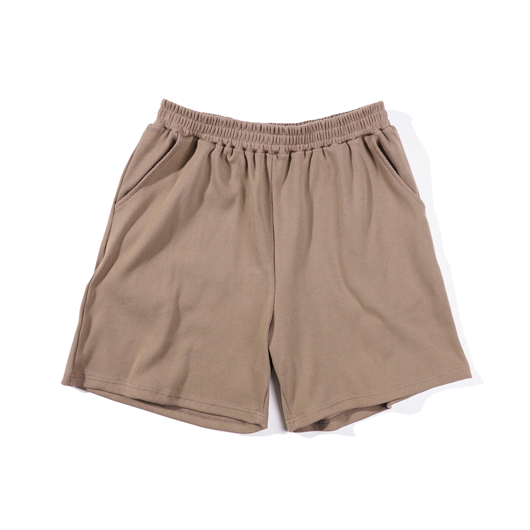 QIAO - 高磅坑條五分褲