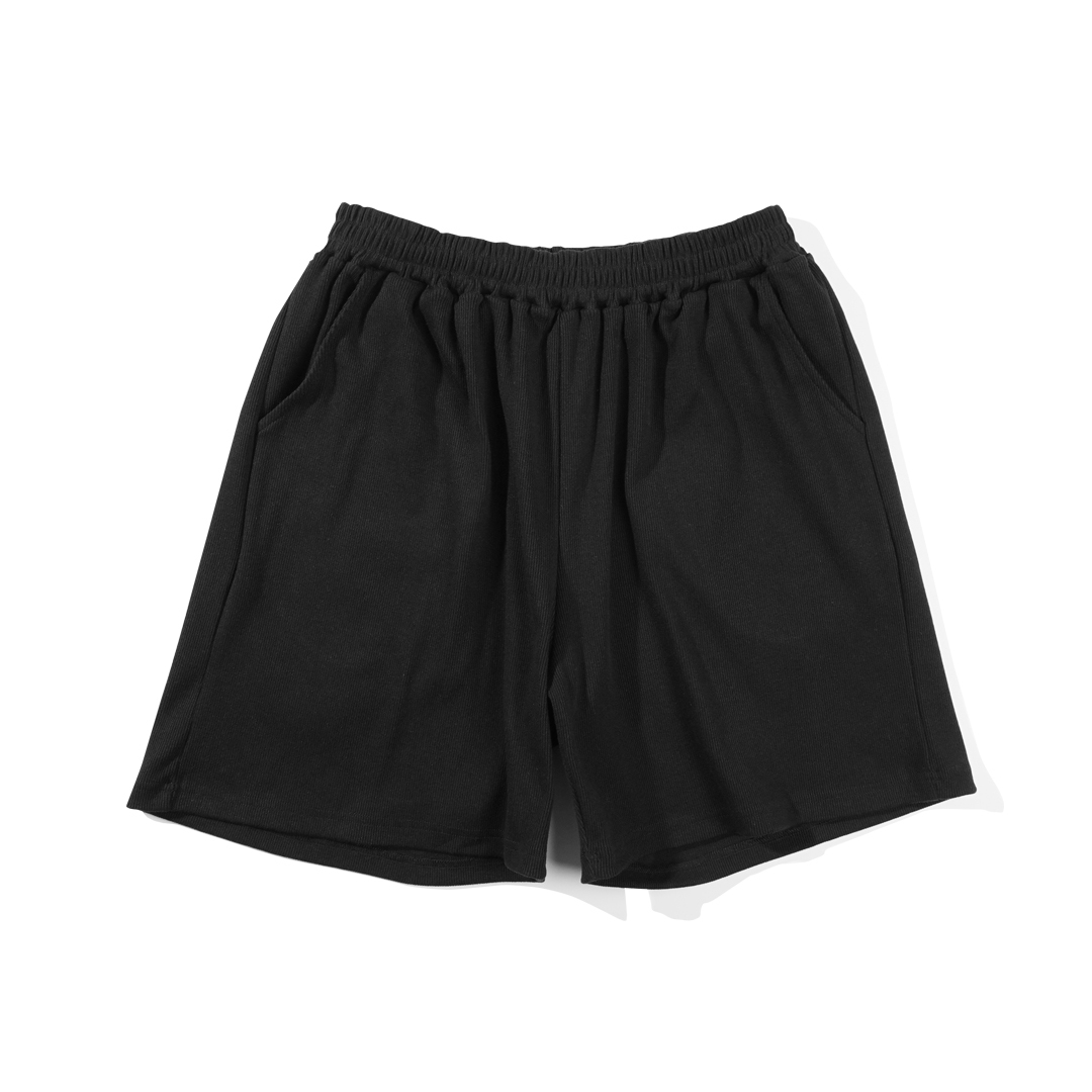 QIAO - 高磅坑條五分褲