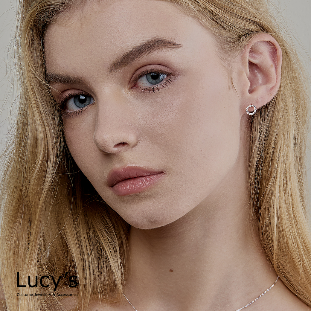 *925純銀〔輕銀系列〕小鍊圈 耳環 (80603)