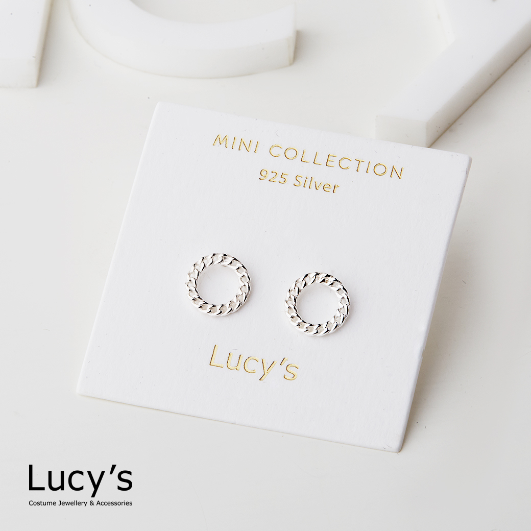 *925純銀〔輕銀系列〕小鍊圈 耳環 (80603)