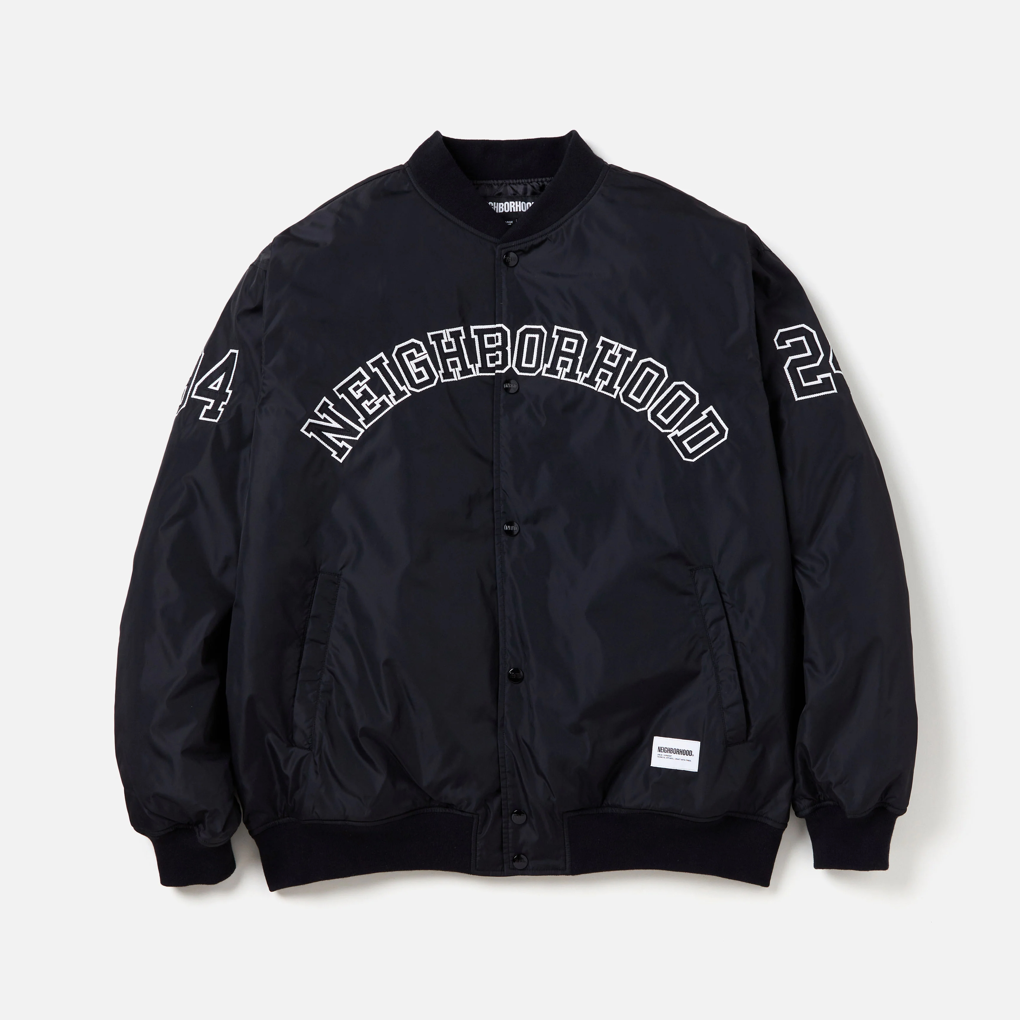 -(B6b)-NEIGHBORHOOD BASEBALL JACKET 棒球外套 夾克 黑/海軍藍-242TSNH-JKM04