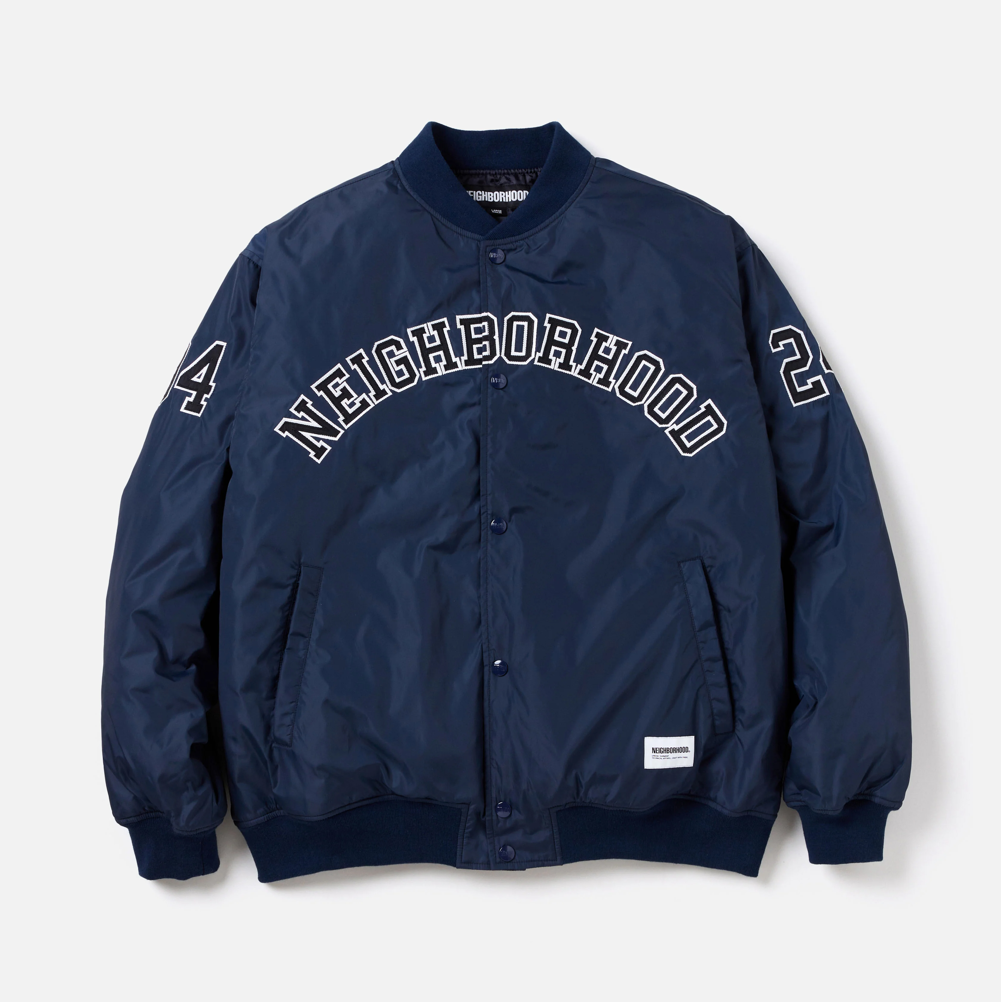 -(B6b)-NEIGHBORHOOD BASEBALL JACKET 棒球外套 夾克 黑/海軍藍-242TSNH-JKM04
