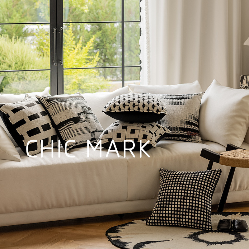 《4995》北歐黑白簡約質感枕頭(枕套+枕芯)