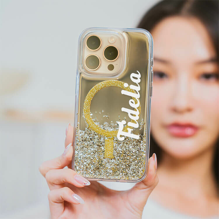唯一的妳 (MagSafe磁吸) 閃耀金鏡面殼 - (訂製名字) iPhone客製化手機殼