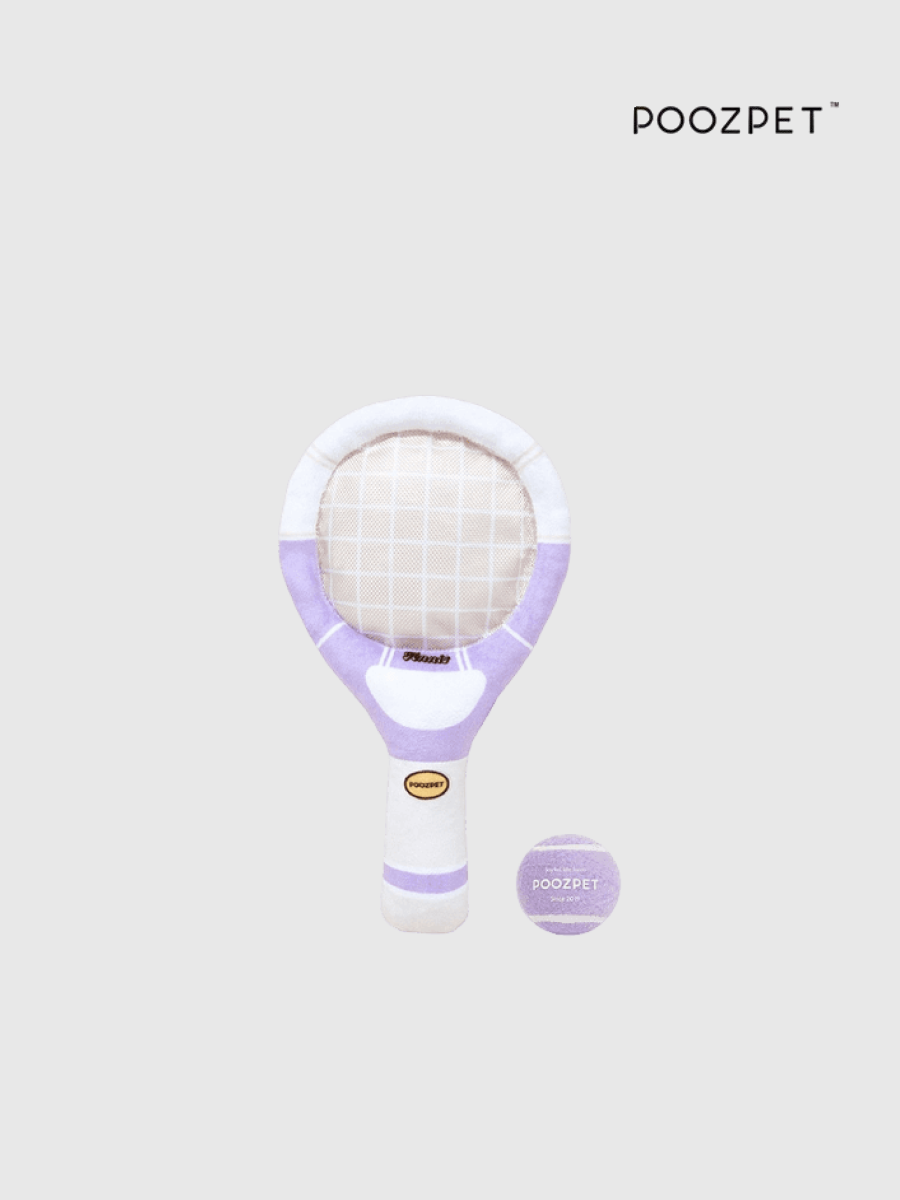 【POOZPET】寵物造型玩具｜互動網球拍 (紫)