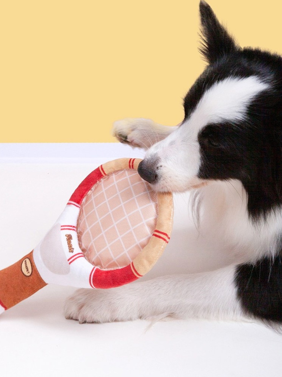 【POOZPET】寵物造型玩具｜互動網球拍 (紫)