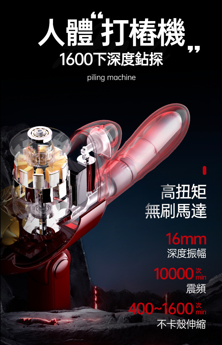 Leten｜新一代衝擊｜吸吮衝擊伸縮炮機