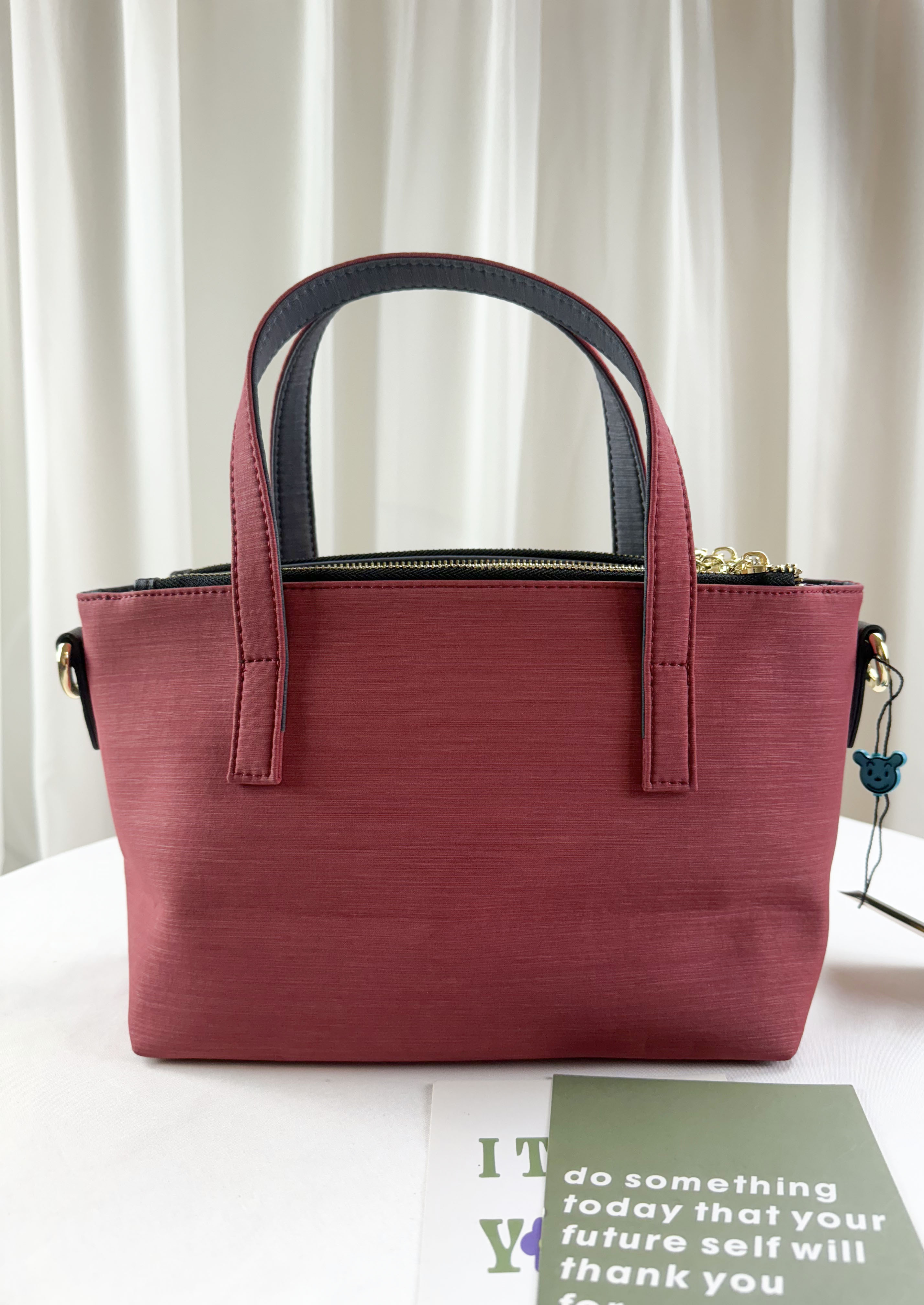 GOODS 紅灰拼色 防潑水手提包 / 側背包 #2744