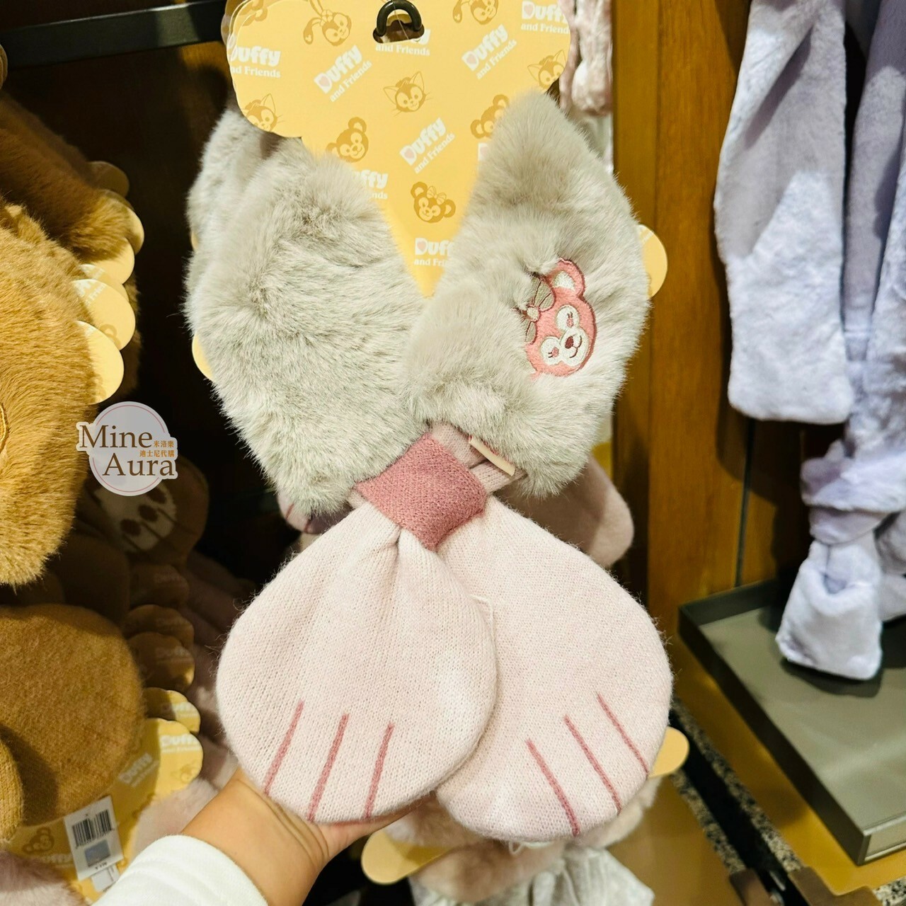 雪莉玫 ShellieMay 刺繡毛毛 綁帶 圍巾 -上海迪士尼樂園