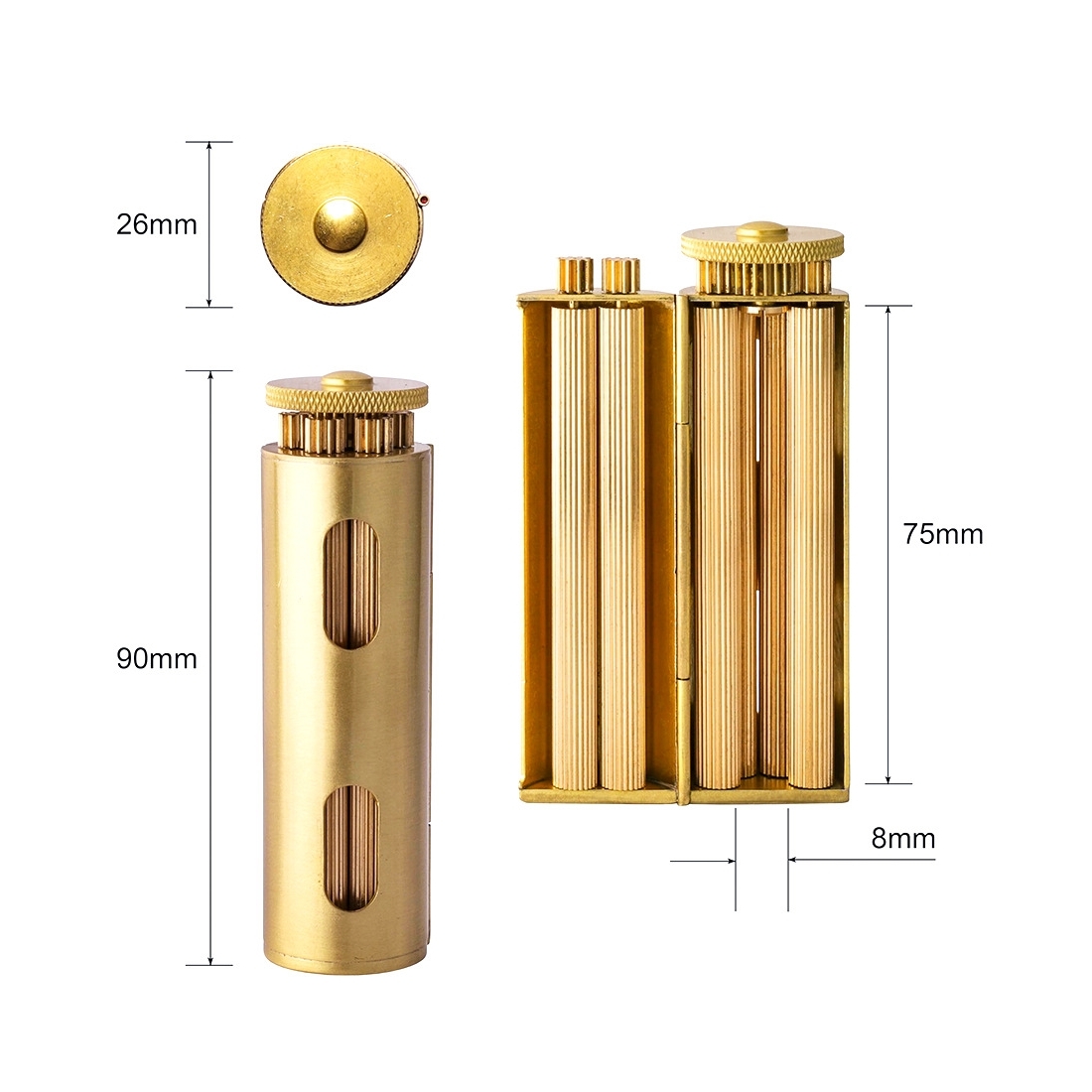 【手捲配件】70mm、復古老式、純黃銅製、手動捲煙器