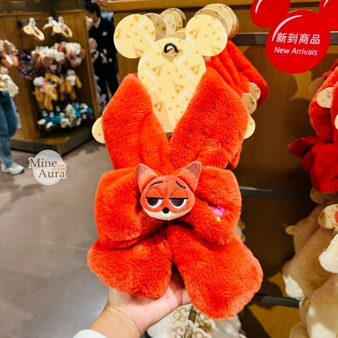 胡尼克 Nick 絨毛大頭 蝴蝶結 造型圍巾 圍脖 動物方城市 Zootopia -上海迪士尼樂園