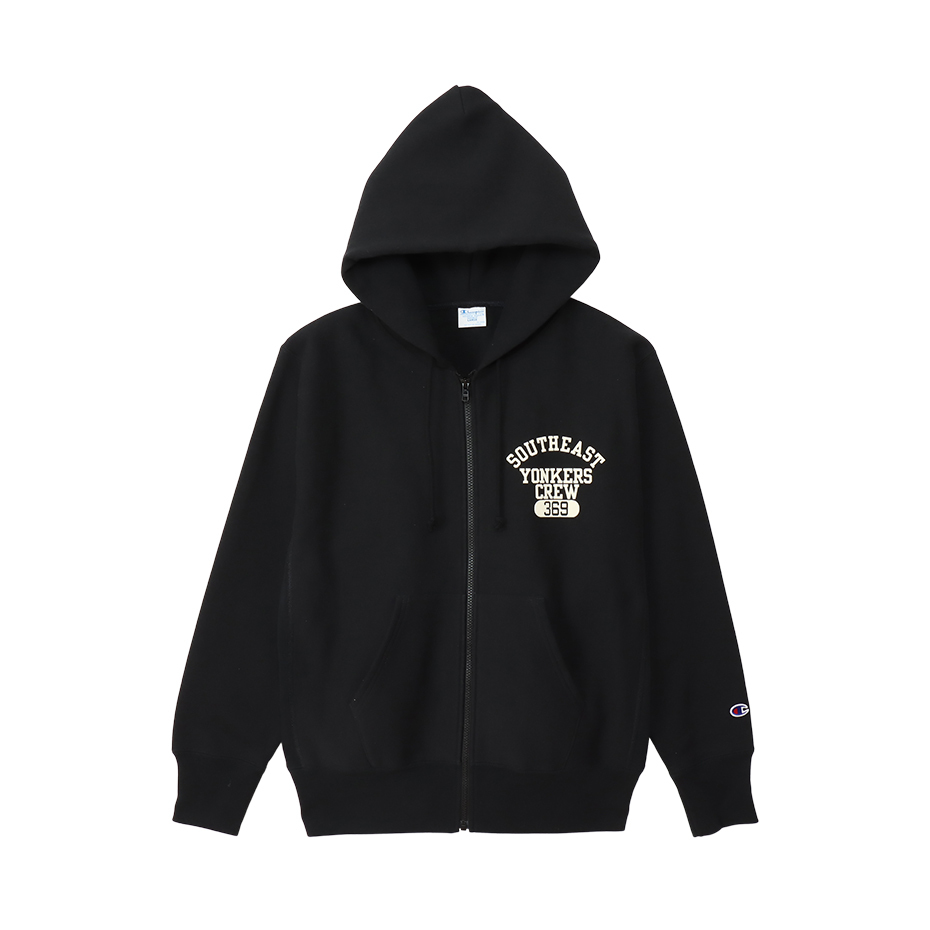 男款-REVERSE WEAVE®系列  11.5oz重磅印花連帽夾克-黑色（C3-A116-090）