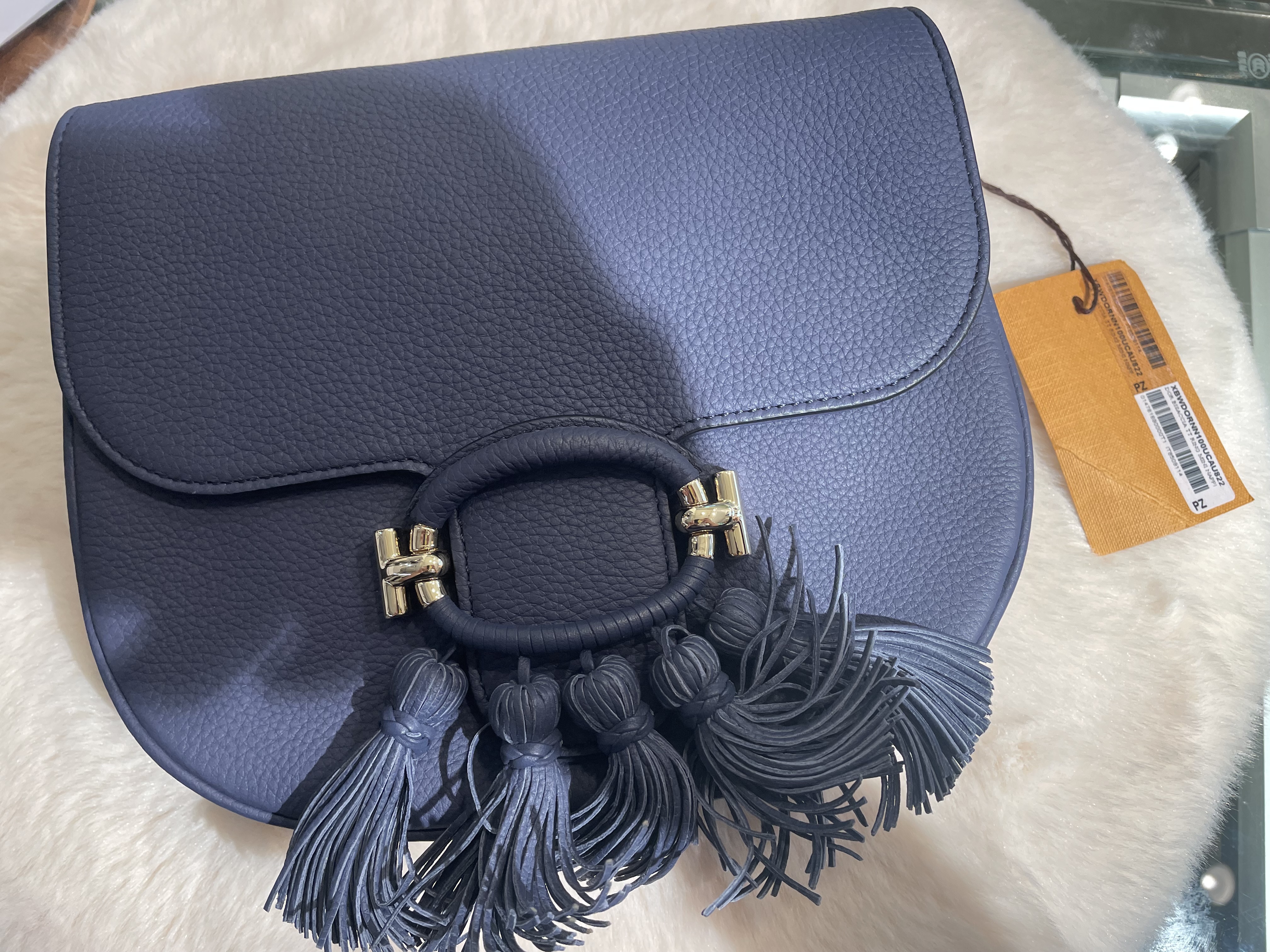 Tod’s T ring藍色流蘇馬鞍包