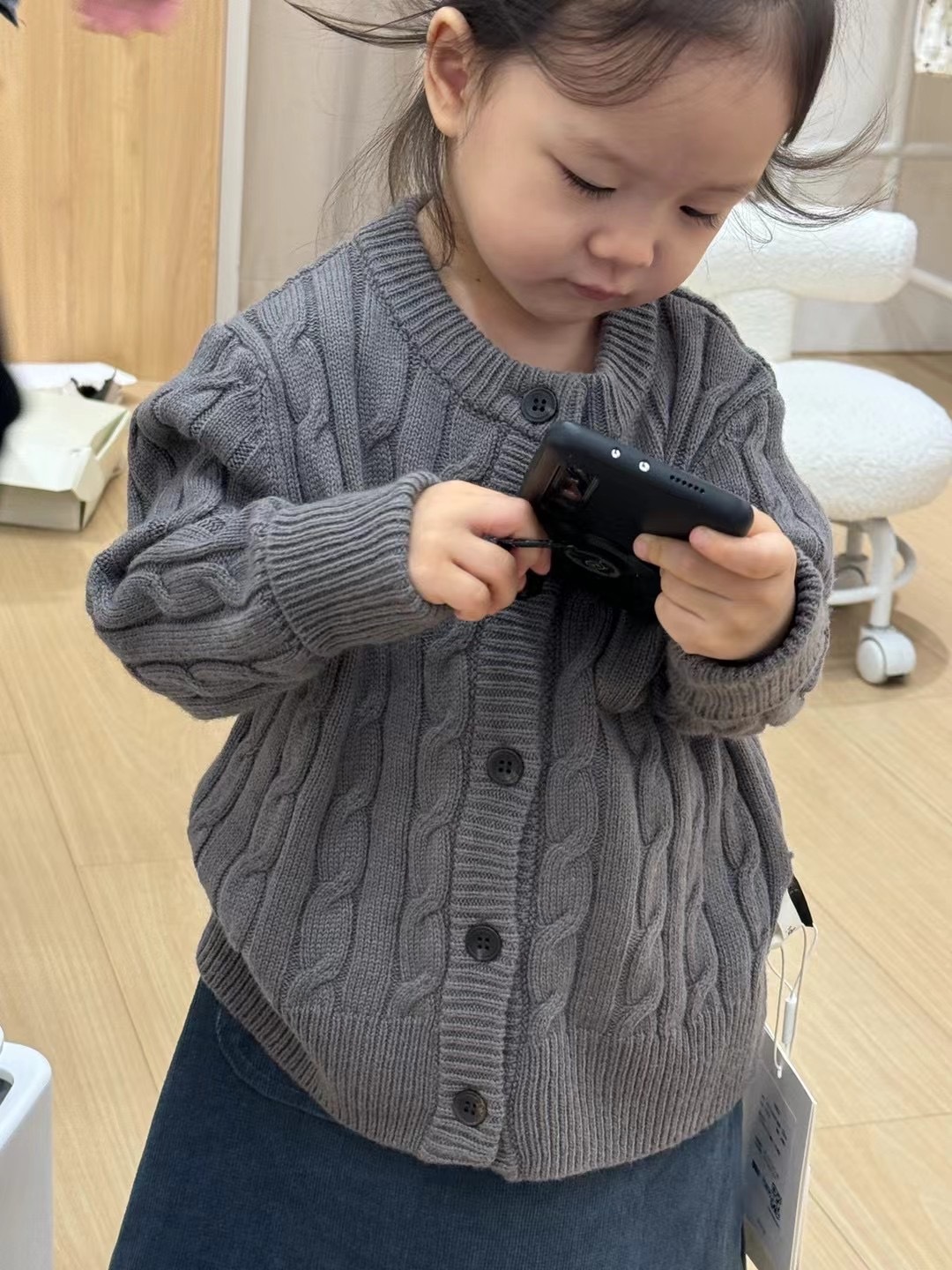 羊毛針織薄外套(深灰)-溫暖舒服保暖