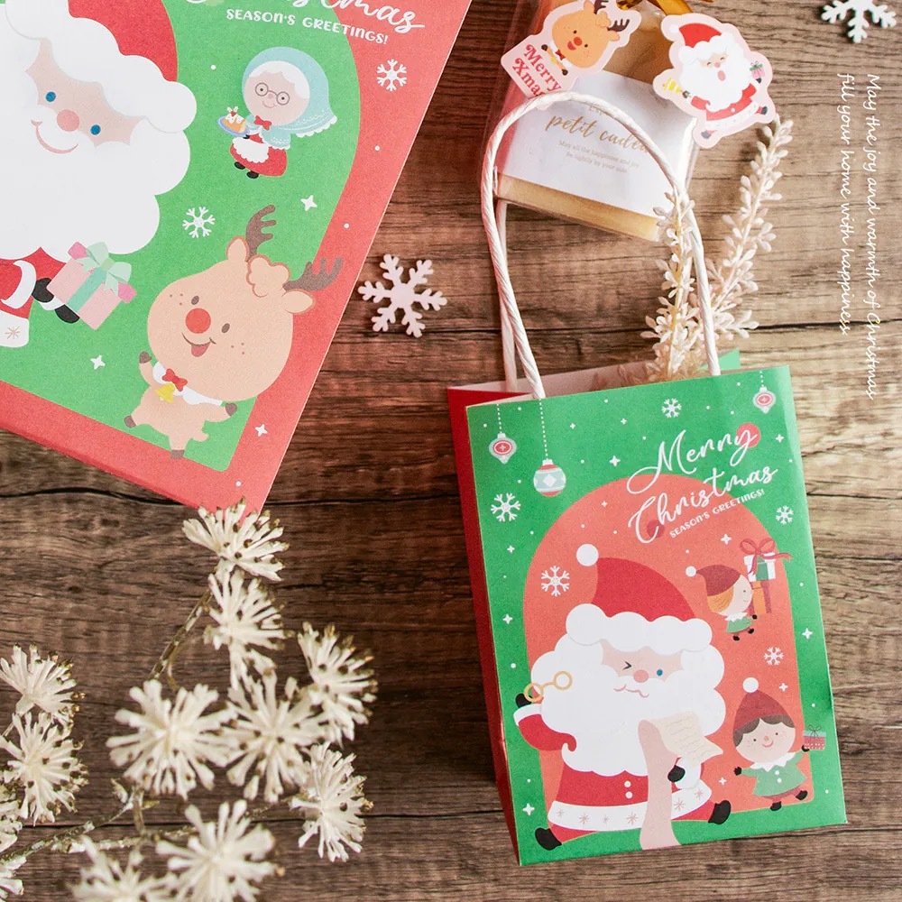手提紙袋 9K-方 聖誕 耶誕星願 20入/包 10*14*7.5cm【3-2620916】
