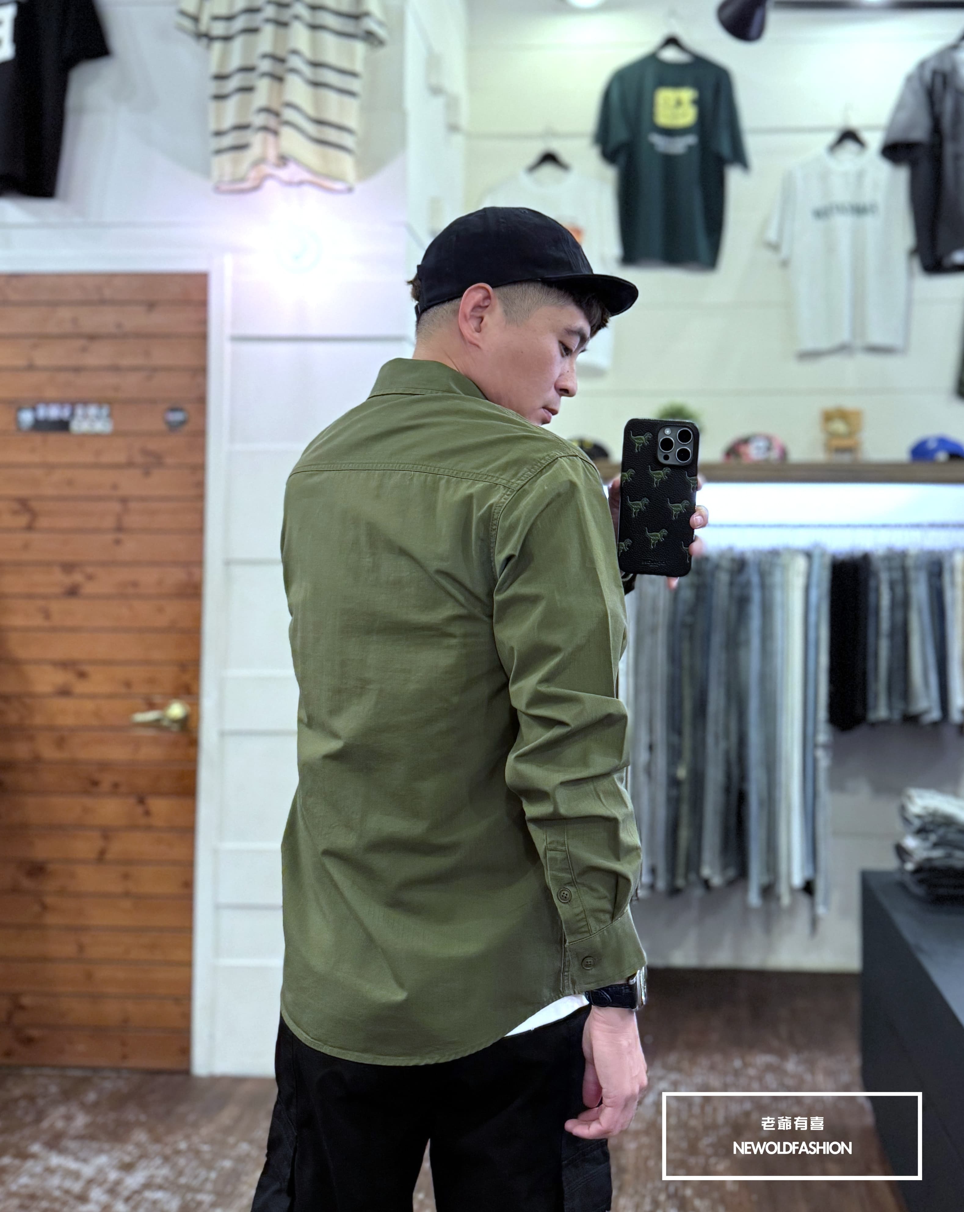 『新品上市』重磅雙口袋方格工裝襯衫-綠(NOF24098086)