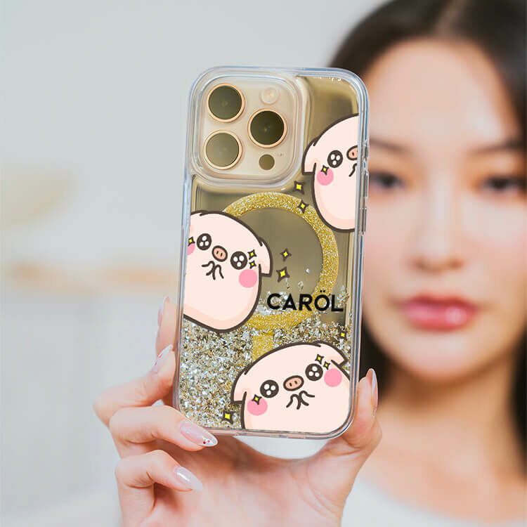 我就圓滾滾 (MagSafe磁吸) 閃耀金鏡面殼 - (訂製名字) iPhone客製化手機殼