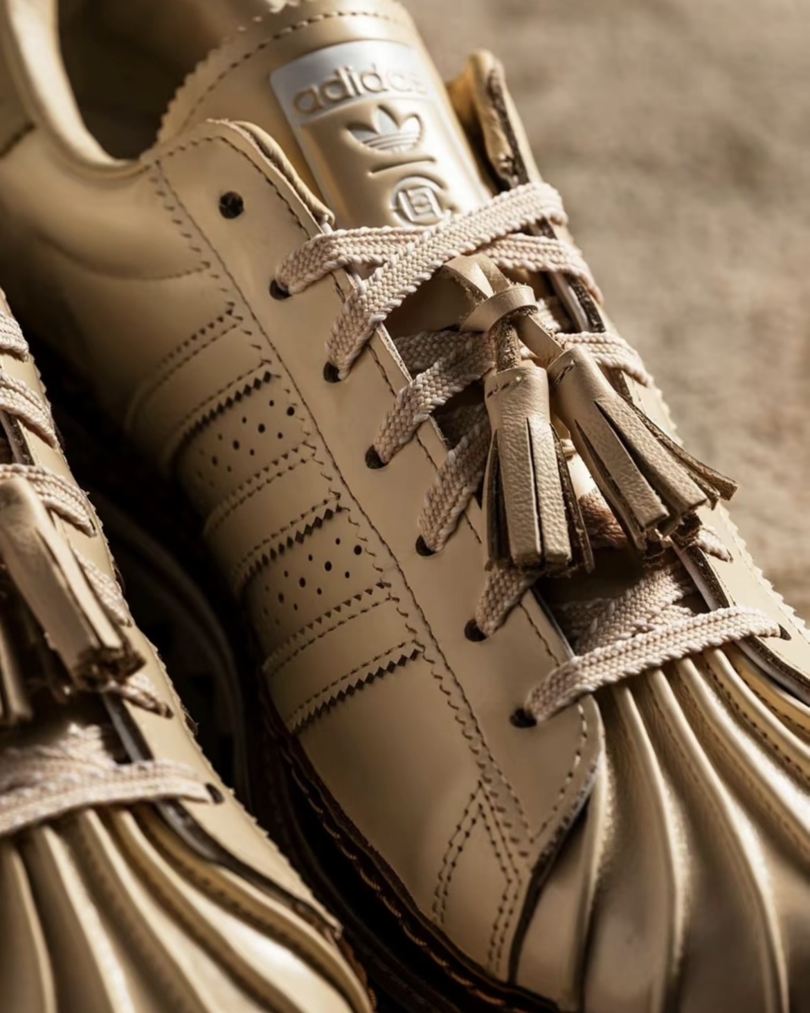 Adidas Superstar X CLOT Crystal Sand Tan 陳冠希 聯名款 牛津鞋 貝殼鞋 奶褐色