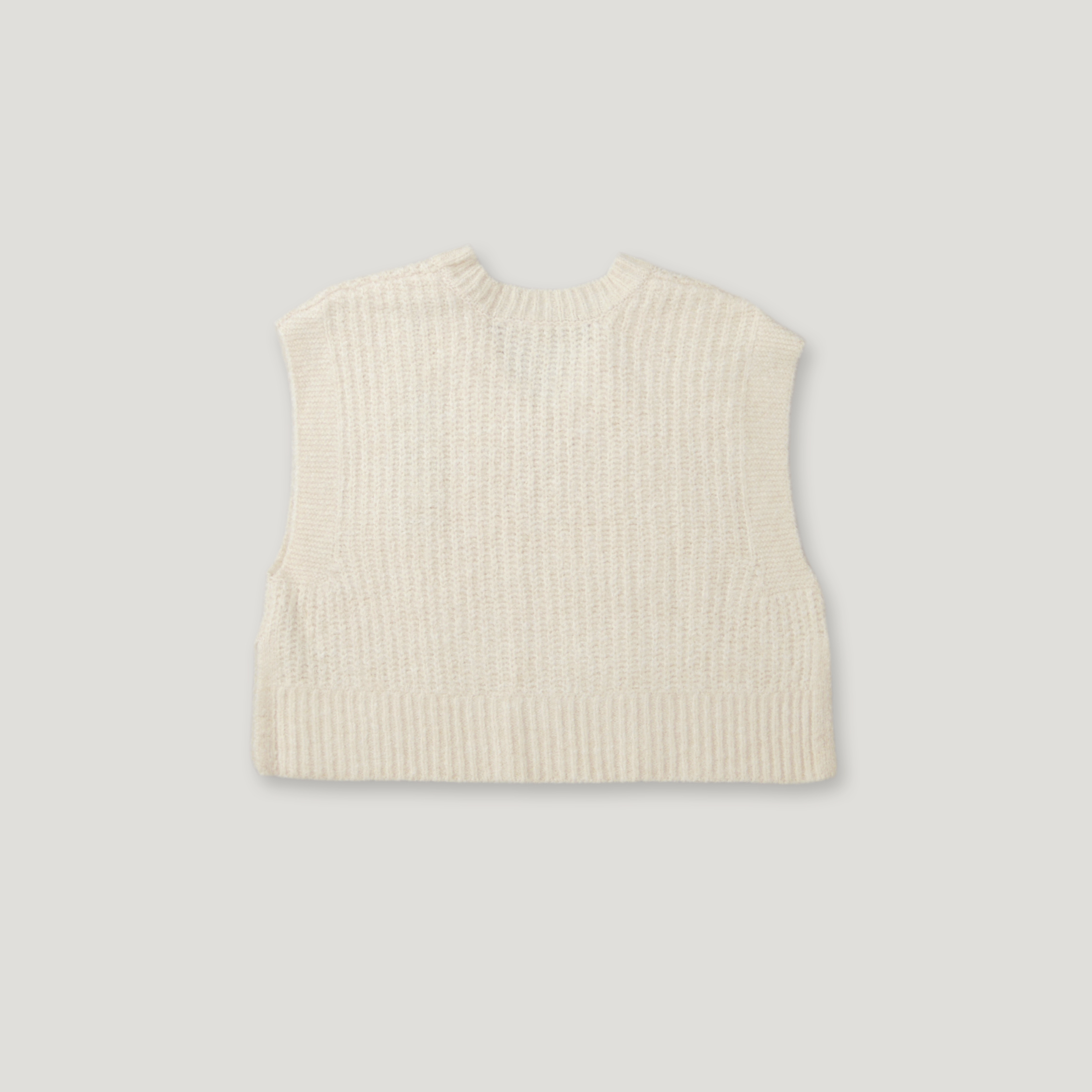 J.P.L. 法式袖雙脊針織羊毛短版背心 ╭ 2色 ╮