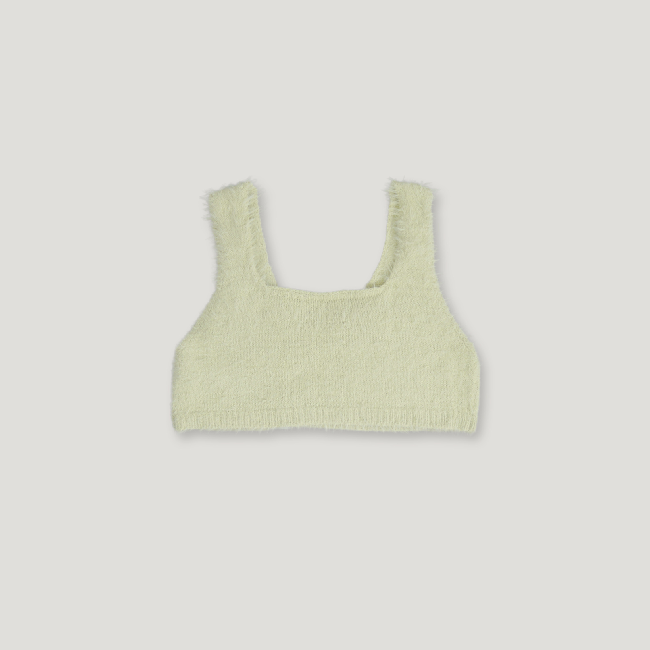 J.P.L. 斜襟羽毛紗針織短版背心