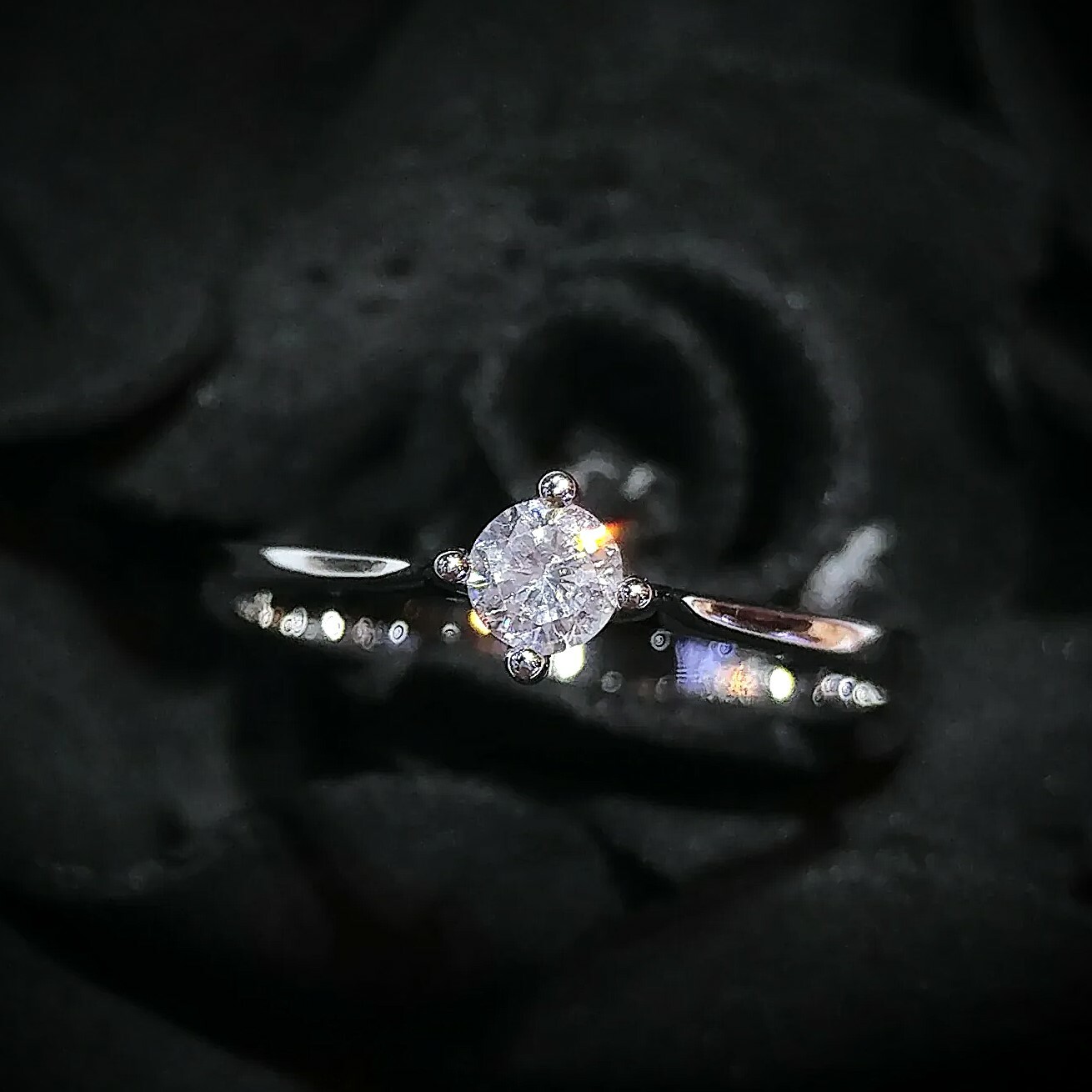 全新18K白金【單粒17份鑽石】戒指