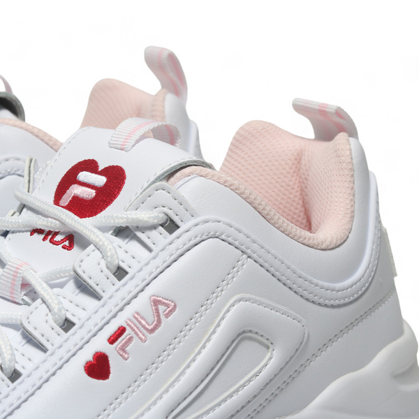 FILA 休閒鞋 DISTRACER 全白粉 愛心 厚底 老爹鞋 女 5C623Y128
