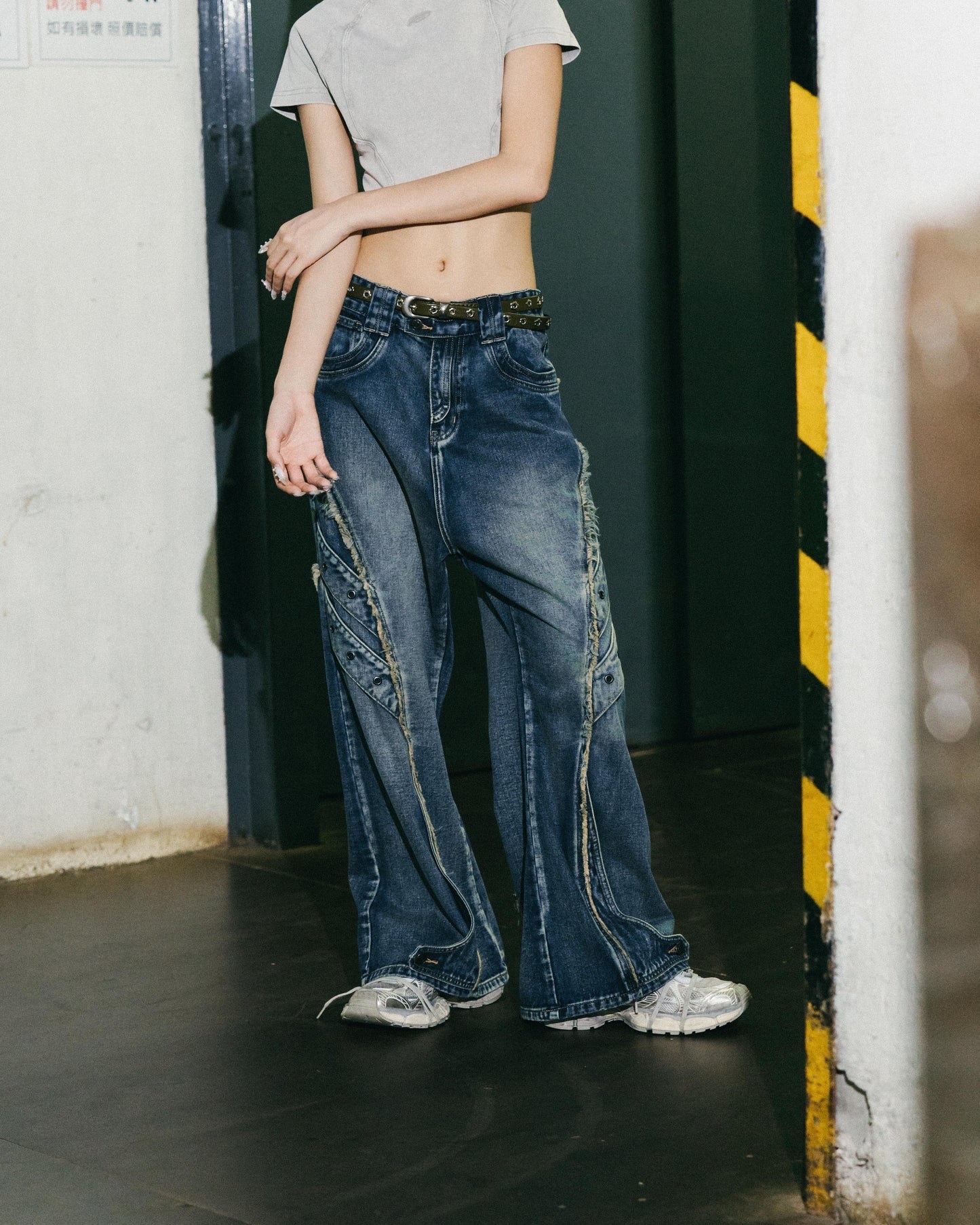 Sense Damage Denim Bootcut Denim Pants 破壞牛仔單寧長褲L24-31