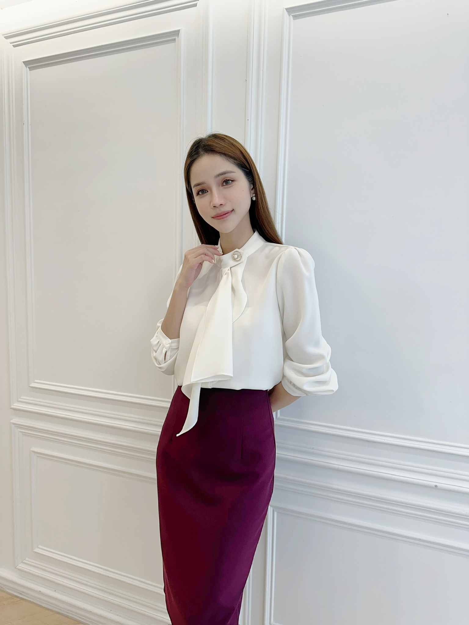 (經典必備!)秋冬10色窄裙-酒紅