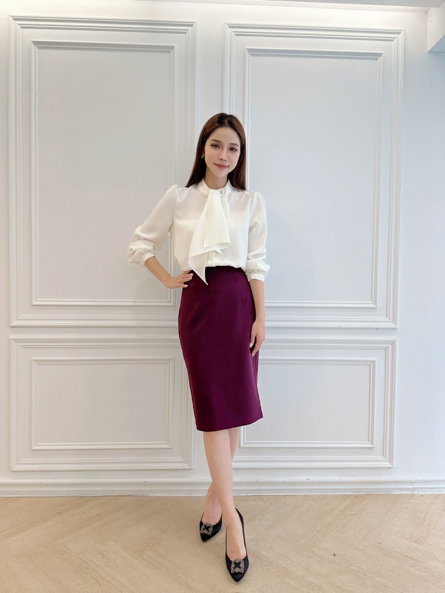 (經典必備!)秋冬10色窄裙-酒紅