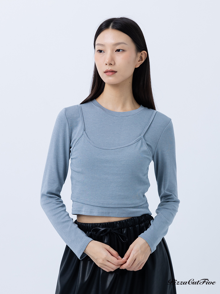 [SALE]假兩件長袖上衣 PizzaCutFive PCF243403011