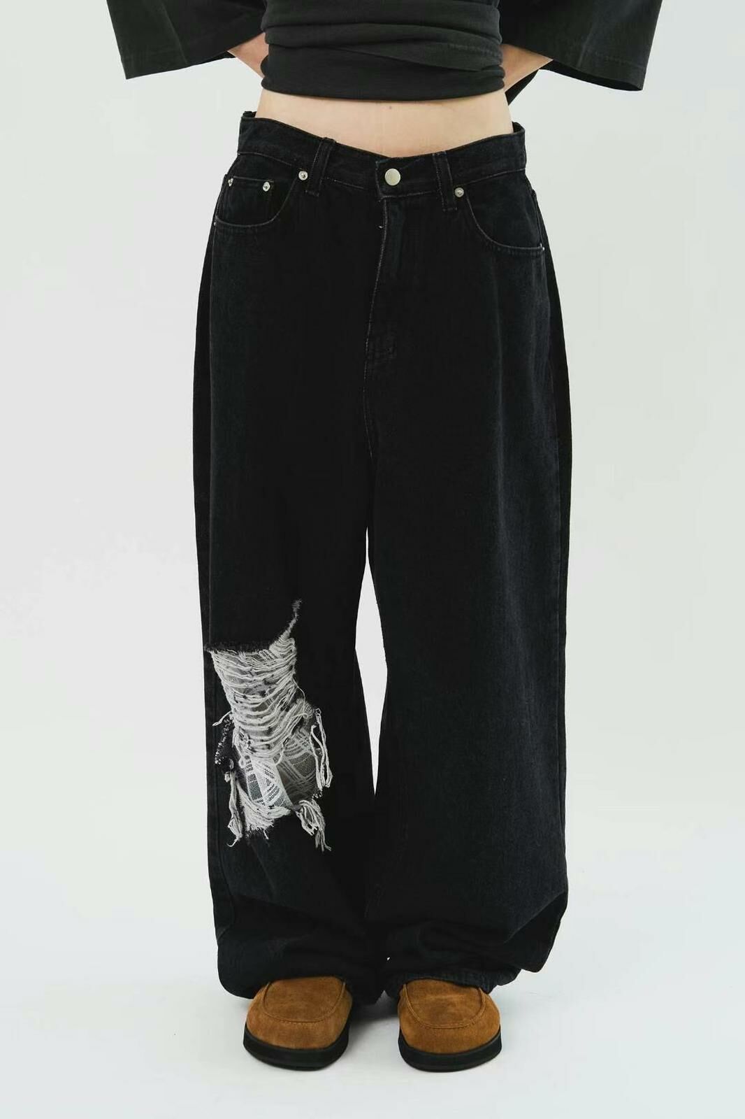 破洞鬆身牛仔褲 taptaptap-049J